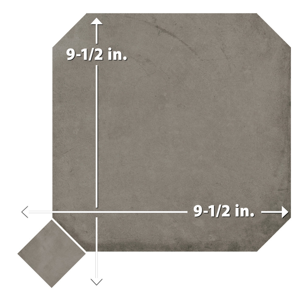 Laverton Octagon Grafito with Taco Grafito 7-7/8 in. x 7-7/8 in. Porcelain Floor and Wall Tile