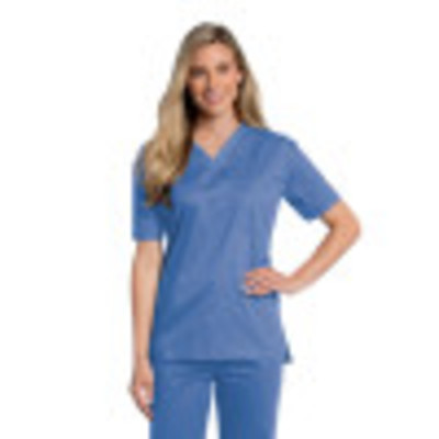 Landau All Day Medical Scrub Top Unisex Modern Tailored Fit Mechanical Stretch 1 Pocket V-Neck Shirt 4139-