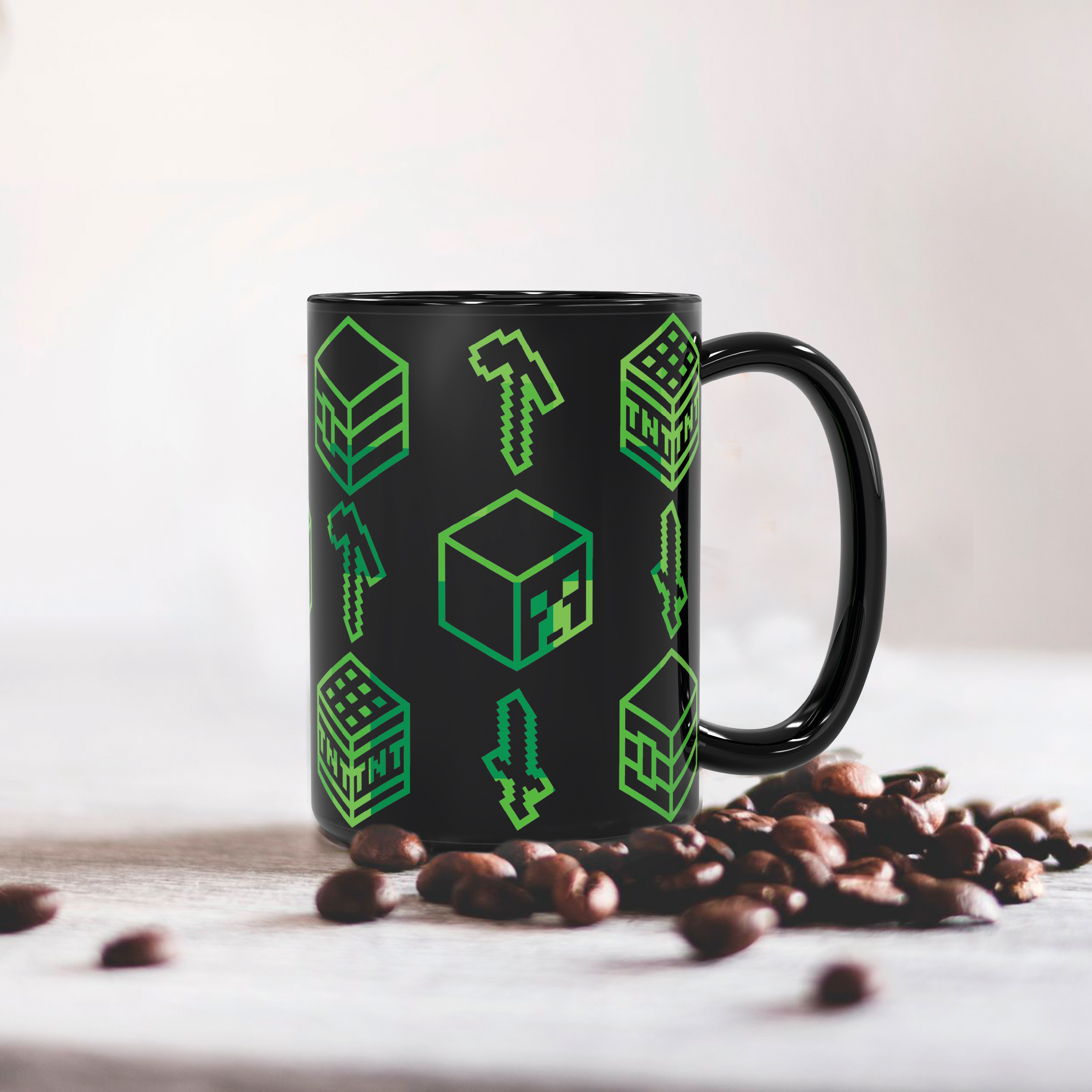 Minecraft 15 ounce Ceramic Color Changing Coffee Mug, Creeper and More, 2-piece set slideshow image 3