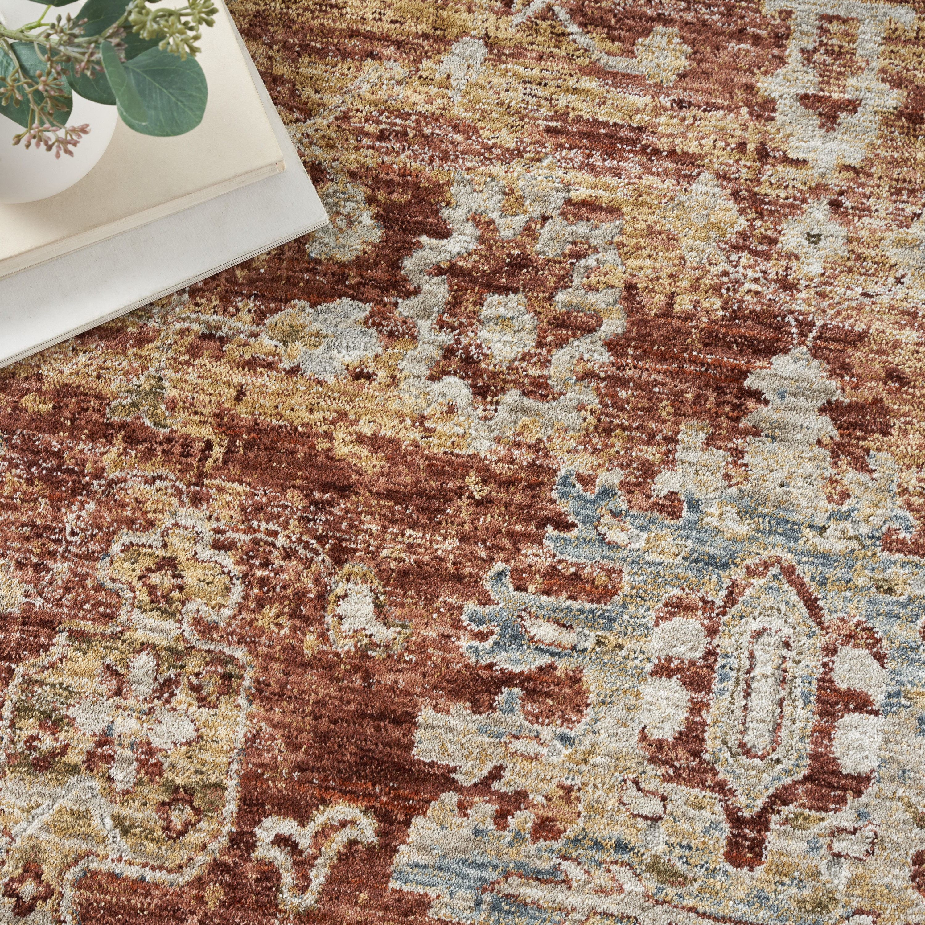 Nourison Sahar 7'10" x 10'4" Rust Persian Indoor Rug