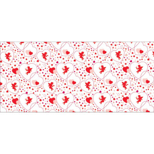 Cupid's Hearts Corrugated Paper Roll, 48" x 25'