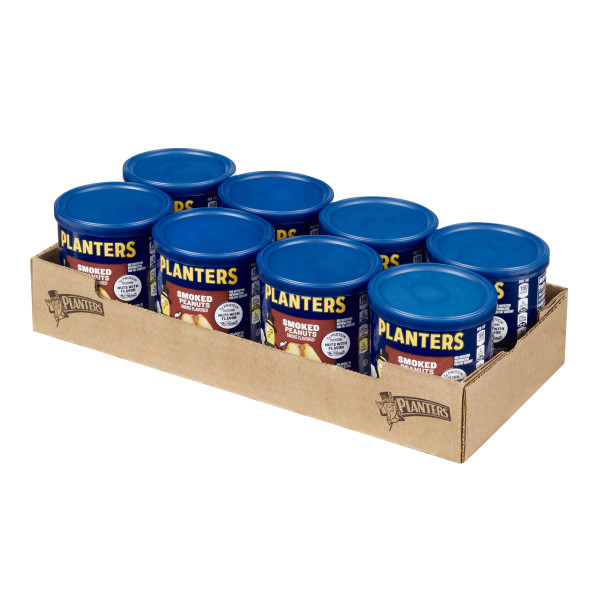 PLANTERS(r) Smoked Peanuts 8/6oz . C1RM - Front Right Open Case (Hi Res)