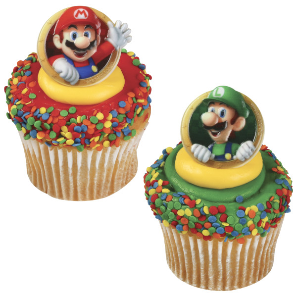 Super Mario™ Mario & Luigi Cupcake Rings