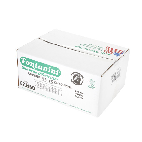 FONTANINI(r) Beef Topping, Cooked, Extended, Crumble, 4/5 lb . C1RA - Front Right Closed Case (Hi Res)