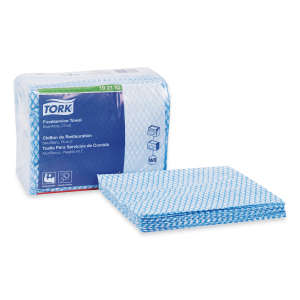 Tork, W8, 1 ply, 11.75"x14.80", Nonwoven Fabric, Food Service Wipers, Blue/White
