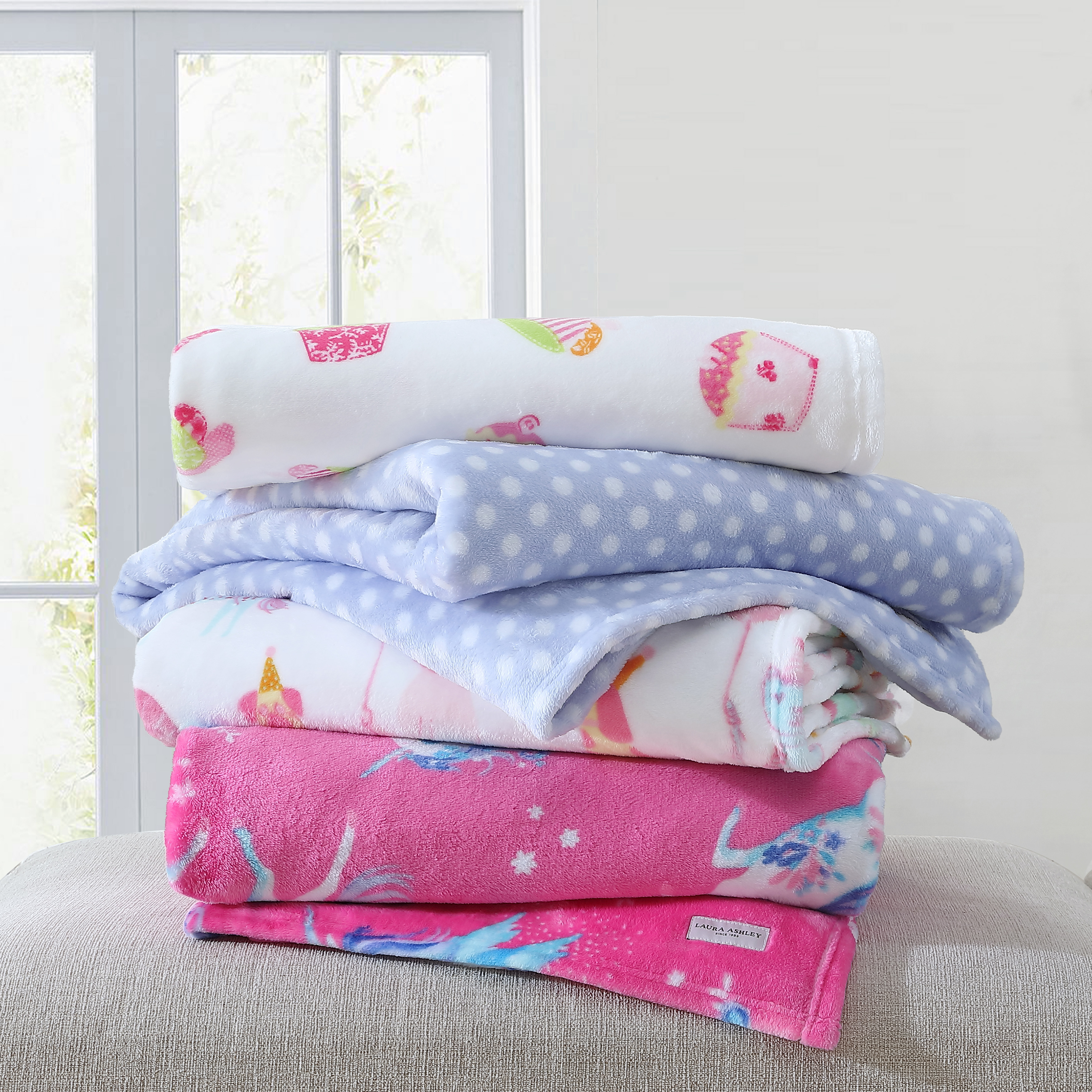 Laura Ashley Kinder Print Plüsch-Fleece Überwurf Decke - Bild 13 von 29