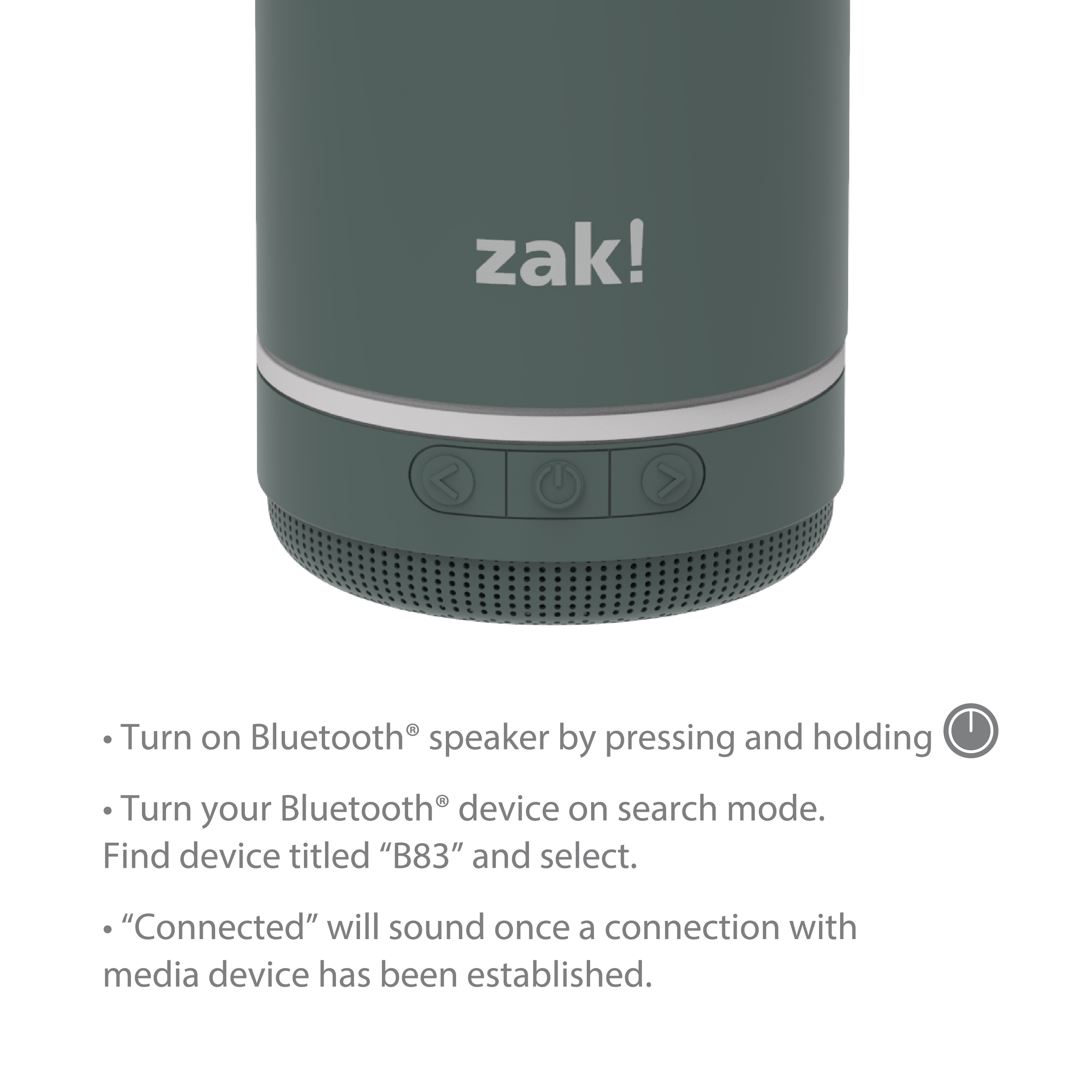 Zak Play 17.5 ounce Stainless Steel Tumbler with Bluetooth Speaker, Gray slideshow image 8