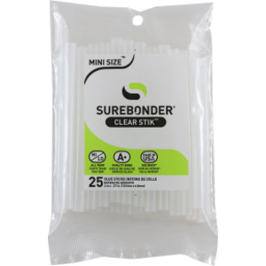 Mini Size 4" Clear Hot Glue Stick, Dual Temperature, 25 Pack