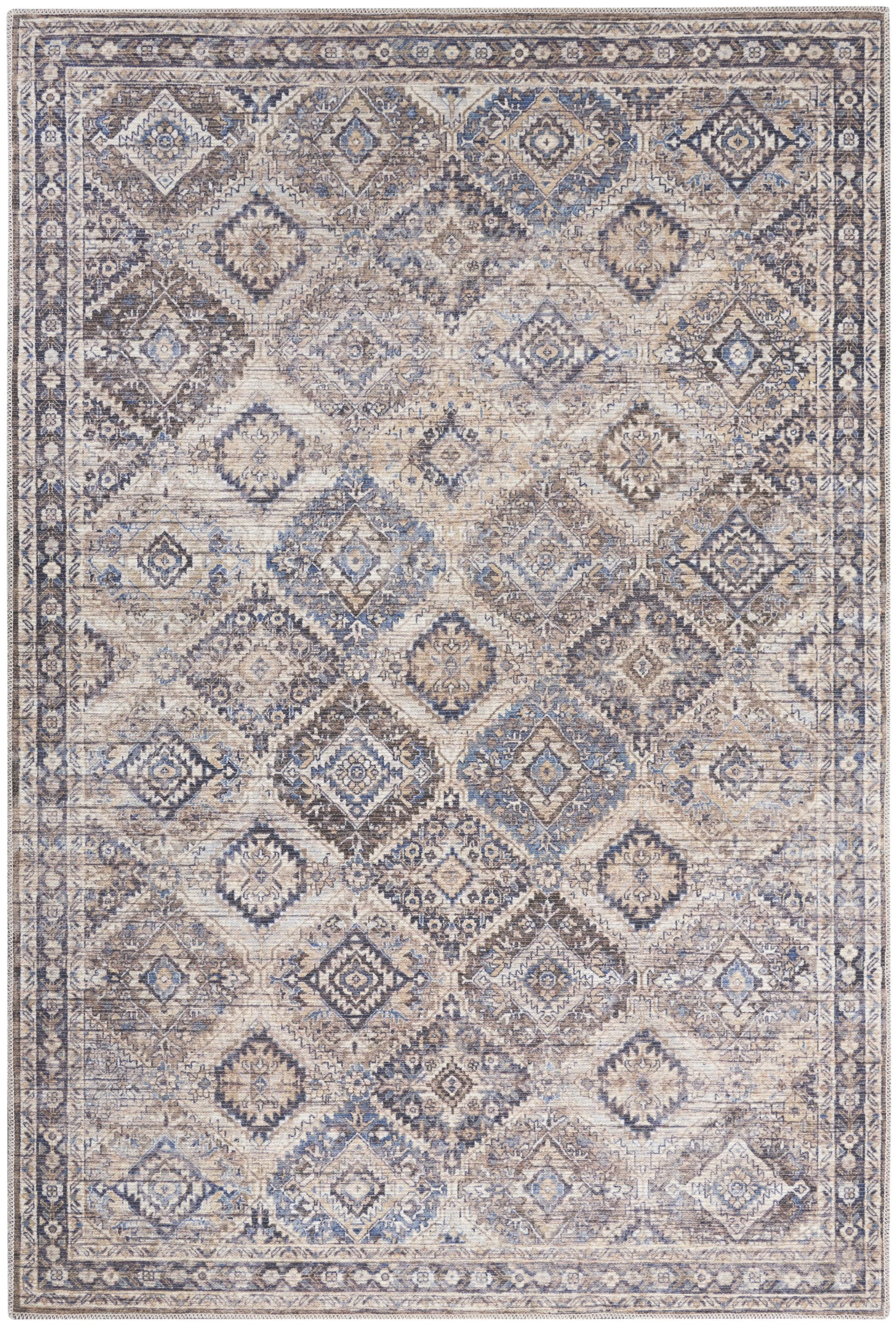 Nourison New Concept Washables 6' x 9' Ivory Latte Vintage Indoor Rug