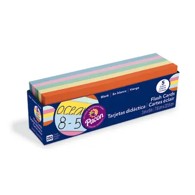 Pacon  Blank Flash Card Dispenser Box, 5 Assorted Colors, unruled 3