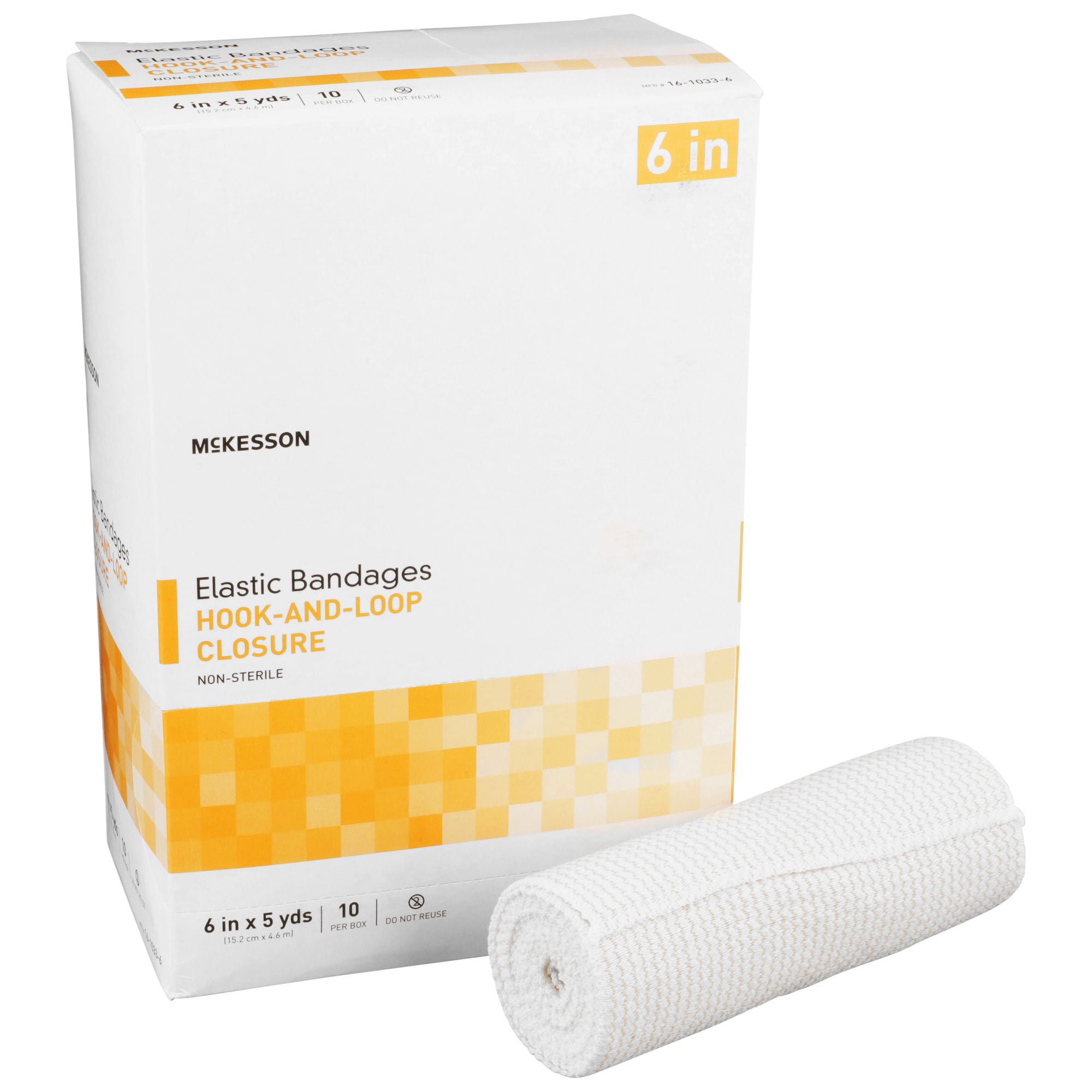 McKesson hook-and-loop closure Elastic Bandage, 6 Inch x 5 Yard