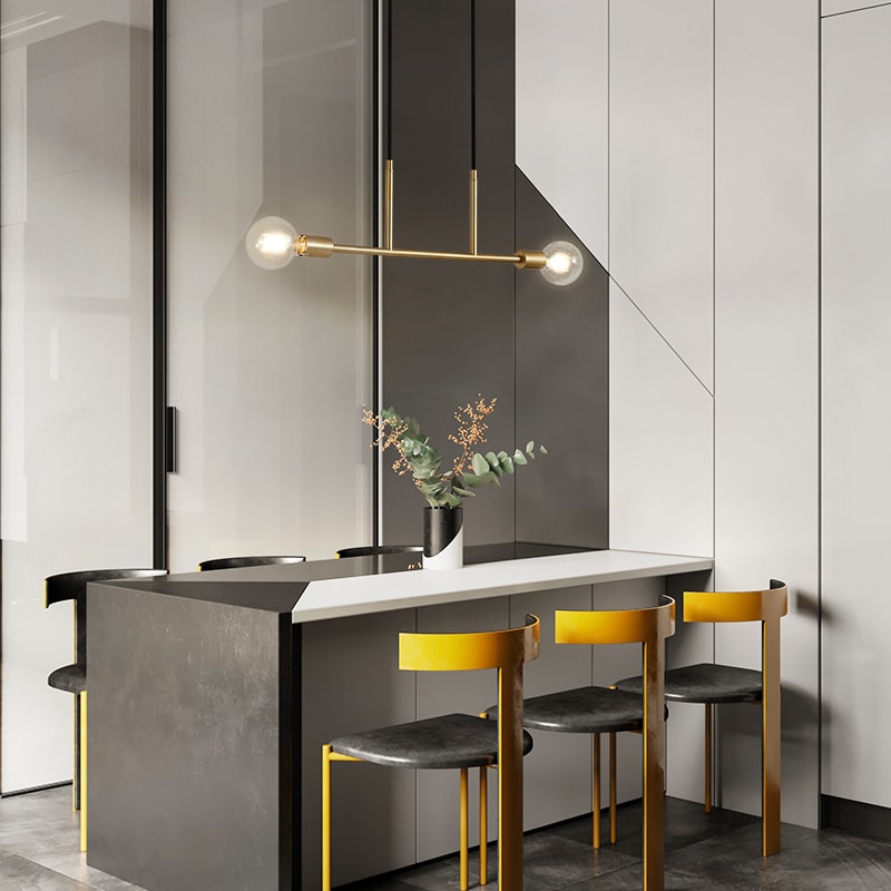Modern Pendant Modern Style Pendant 2 Light — installation 1