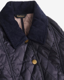 Girls Summer Liddesdale Quilted Jacket Navy-Gardenia