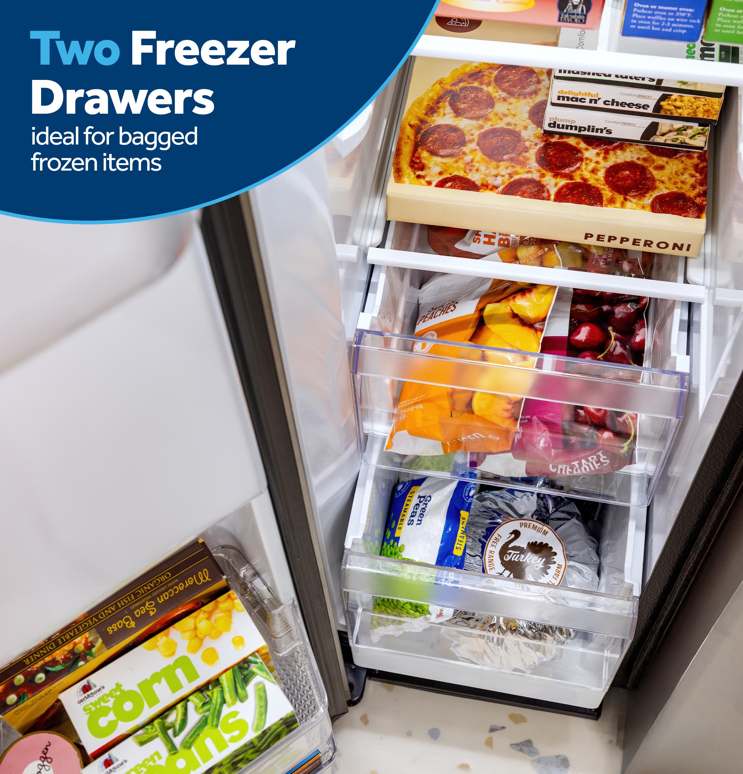 Two Freezer Storage Drawers
