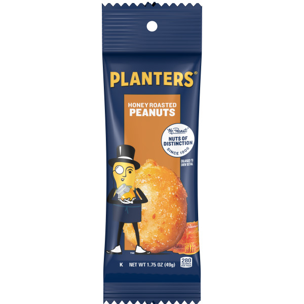 PLANTERS(r) Honey Roasted Peanuts 144/1.75 oz . A1C1 - Front Center In Package (Low Res)