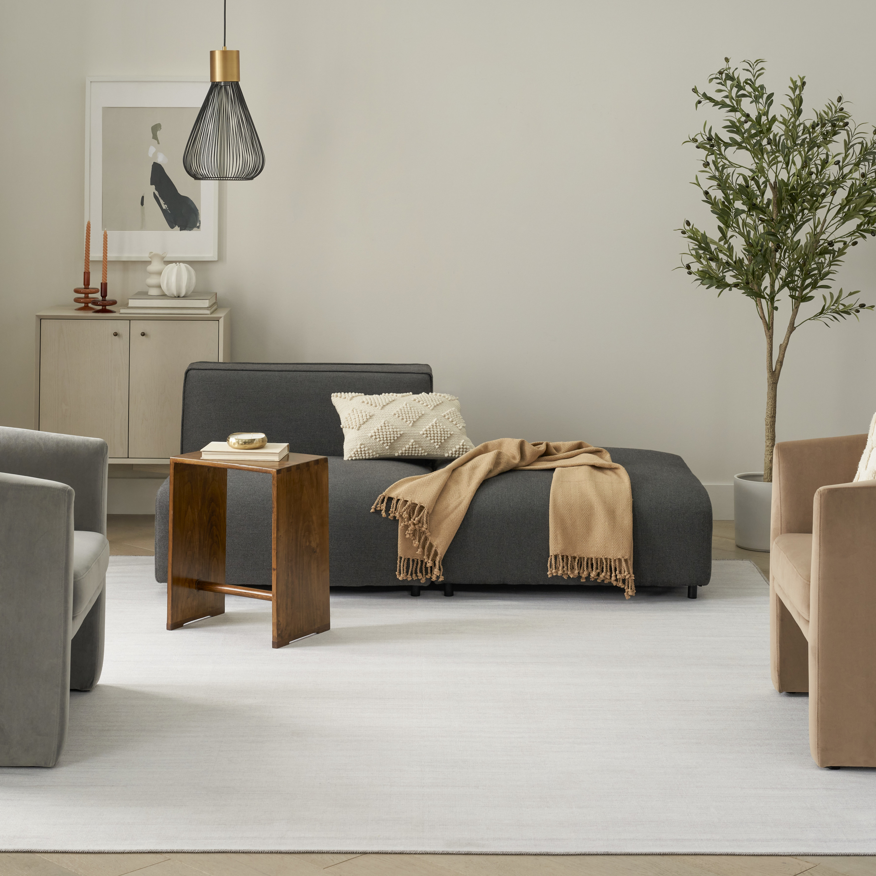Nourison Washable Essentials 6' x 9' Ivory Grey Modern Indoor Rug