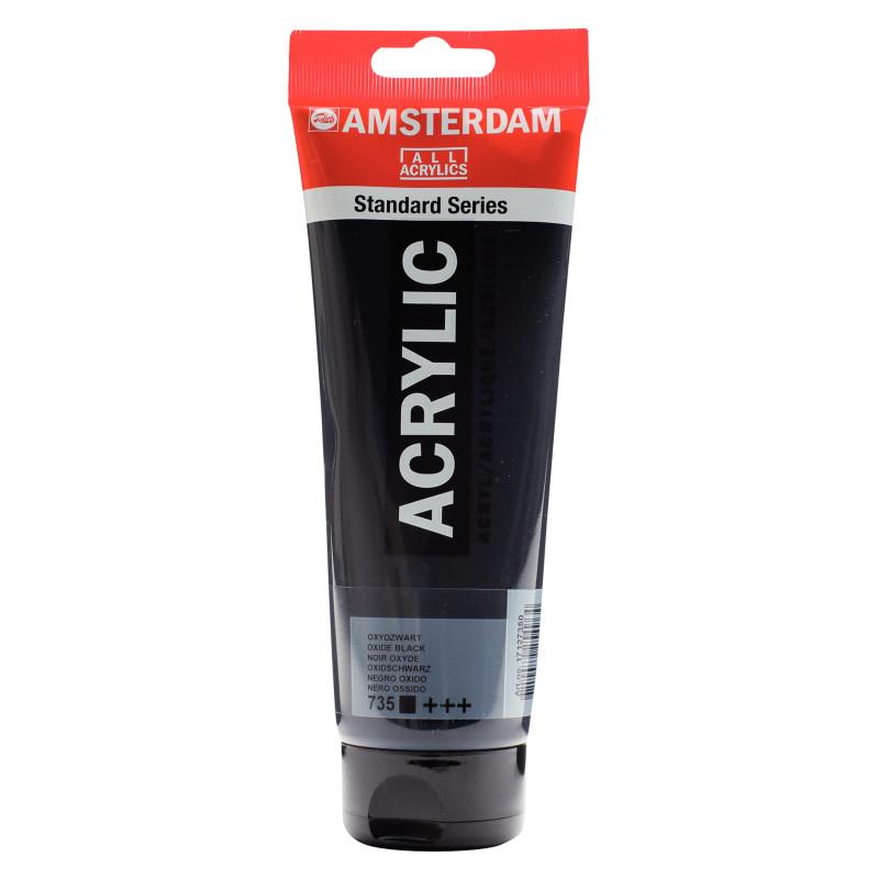 Standard Acrylic Paint Tube, 250 mL, Oxide Black 735