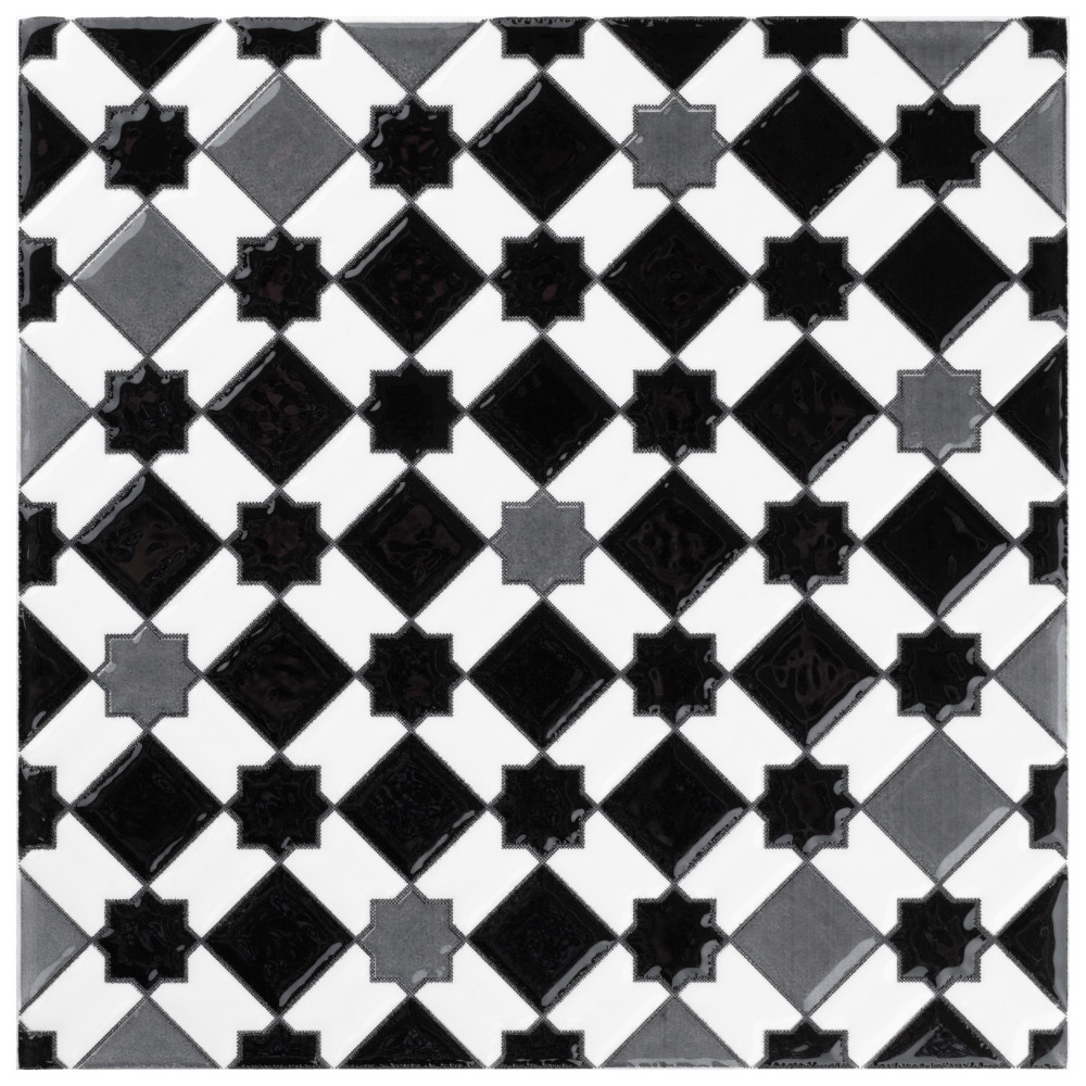 Sevillano Giralda Dark Grey 7-7/8 in. x 7-7/8 in. Ceramic Wall Tile