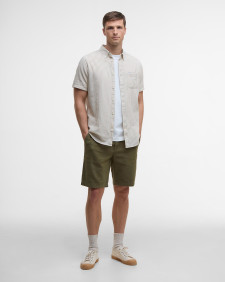 Fulbrook Tailored Short-Sleeved Striped Shirt Stone