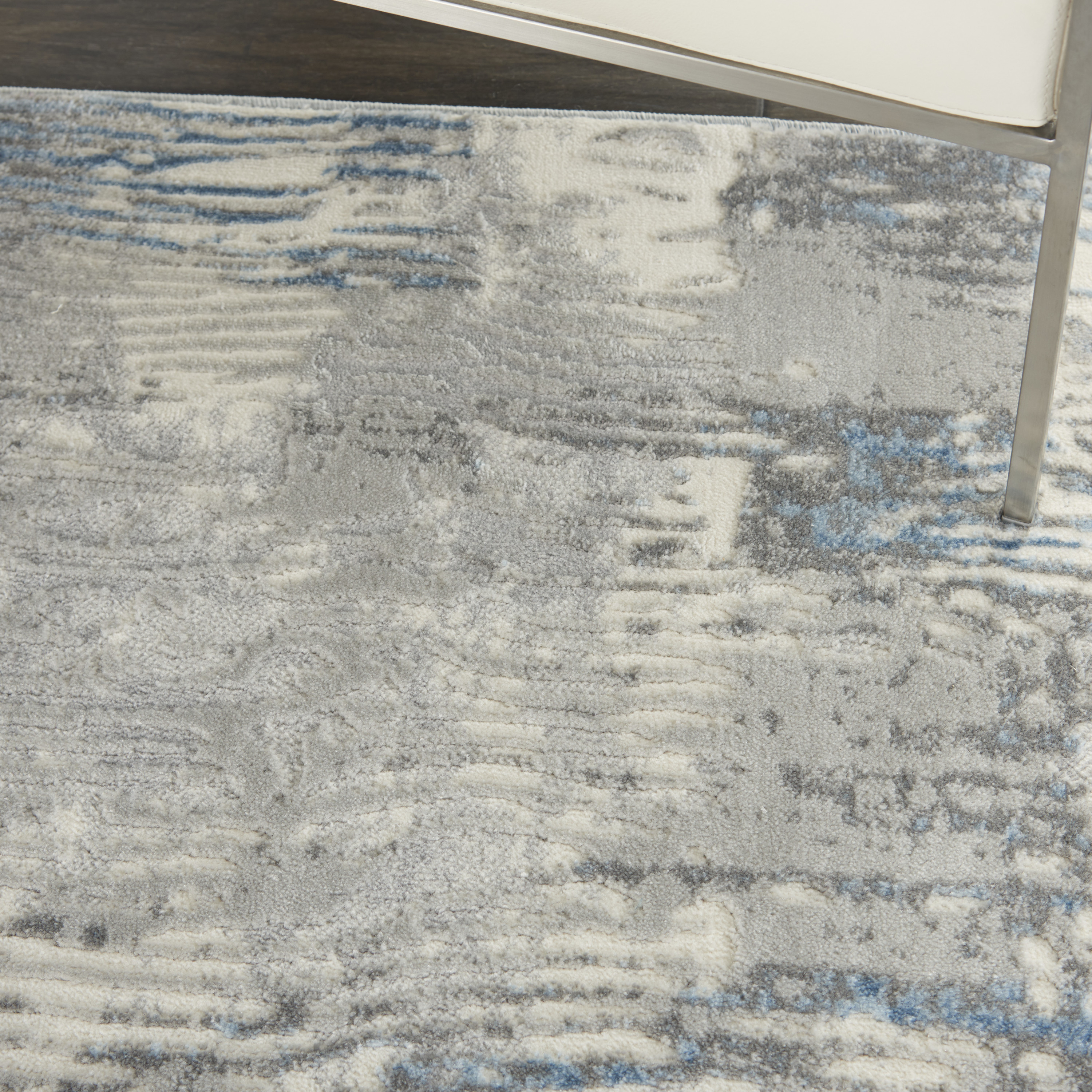 Nourison Solace 5'3" x 7'3" Ivory Grey Blue Modern Indoor Rug