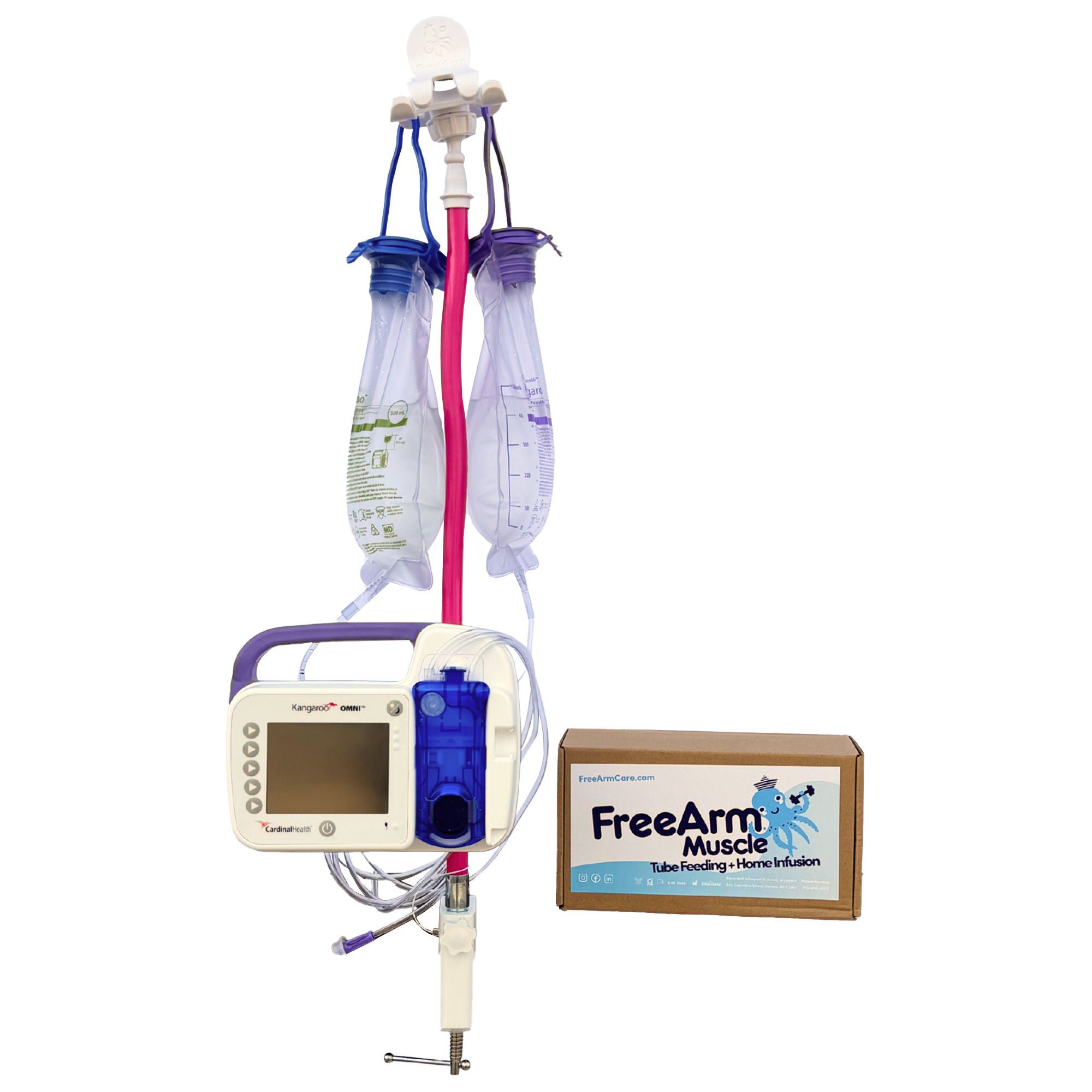 Staley House LLC HOLDER, TUBE FEED W/CLAMP & BENDABLE ARM PNK (50/CS)