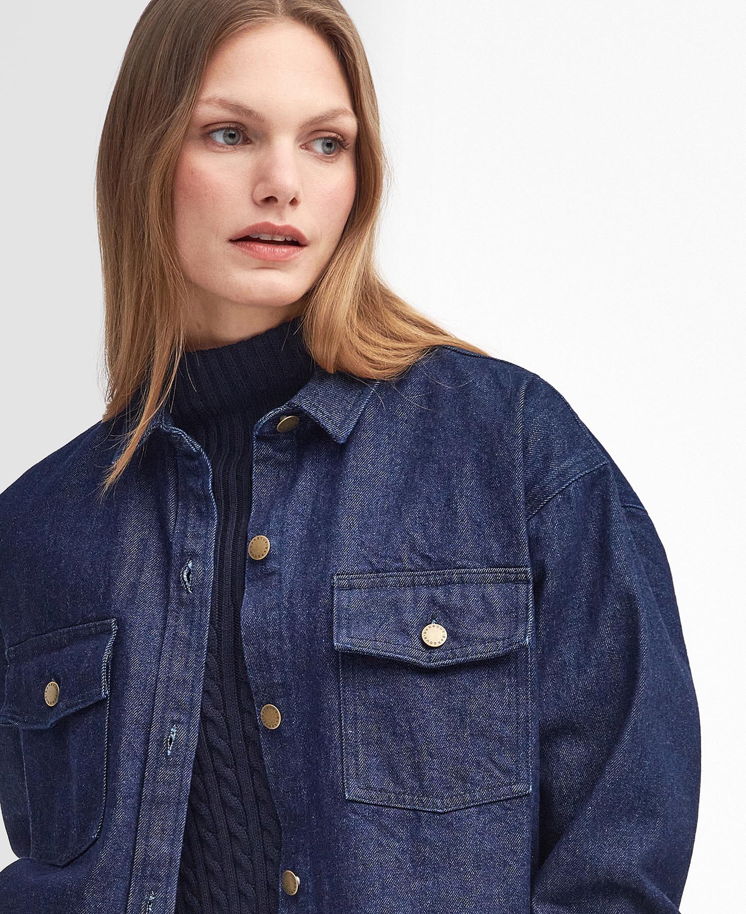 Cassie Denim Oversized Long-Sleeved Shirt image number 2