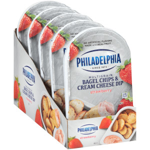 PHILADELPHIA Bagel Chips & Strawberry Cream Cheese Dip, 2.5 oz. Tray (Pack of 10) image