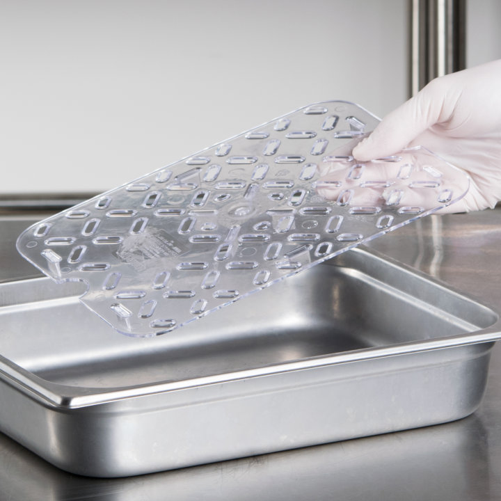 Half-size Super Pan® clear low-temperature plastic false bottom