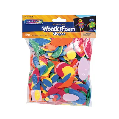 Creativity Street  WonderFoam Shapes, Assorted Colors,  Assorted Sizes, 720 Pieces