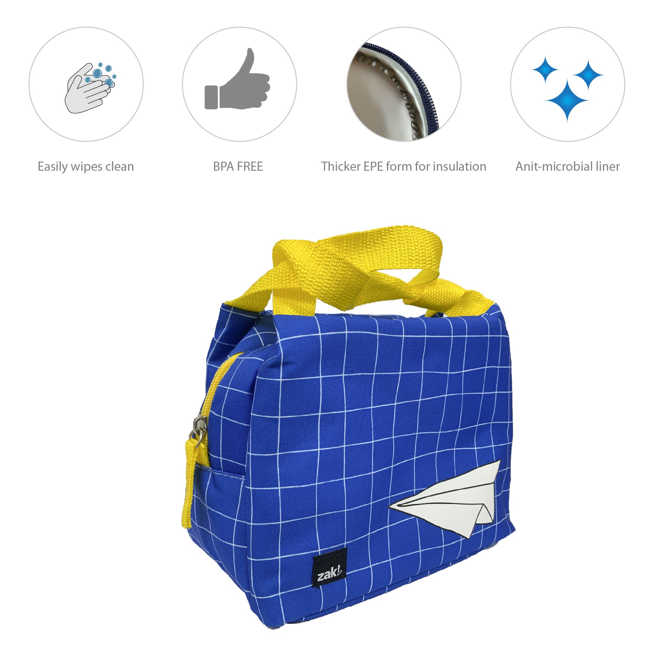Grid Lock Purse Style Insulated Reusable Lunch Bag, Planes slideshow image 5 Grid Lock Purse Style Insulated Reusable Lunch Bag, Planes slideshow image 5