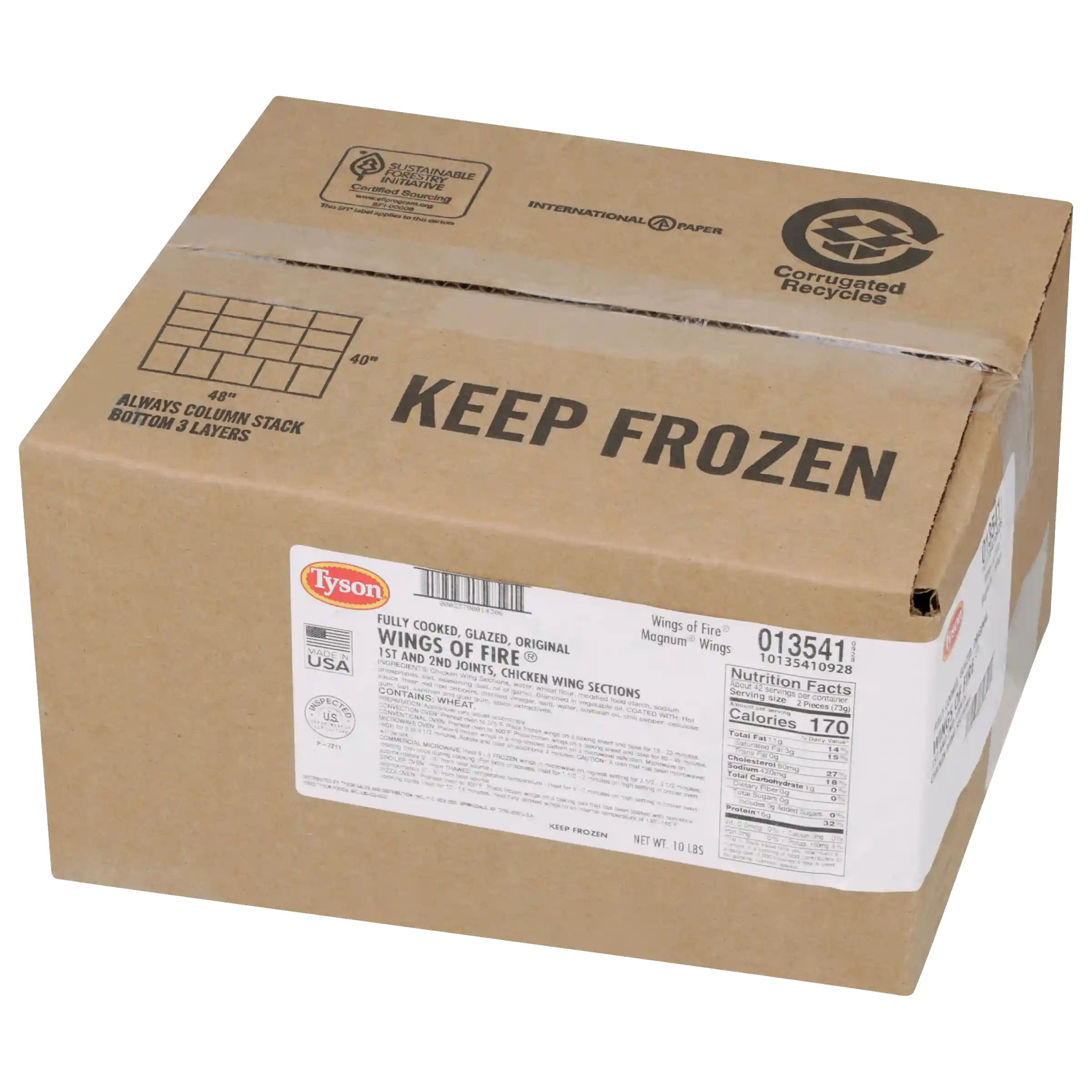 Tyson® Wings of Fire® Magnum® Fully Cooked Glazed Original Bone-In Chicken Wing Sections, Jumbo_image_5
