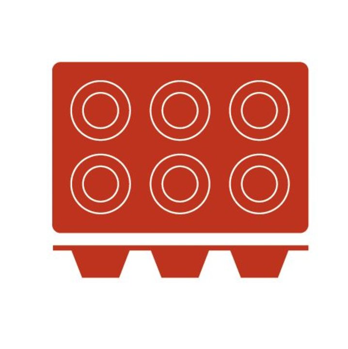 Molde de silicona GN 1/3 en forma de Muffin de 7 centímetros