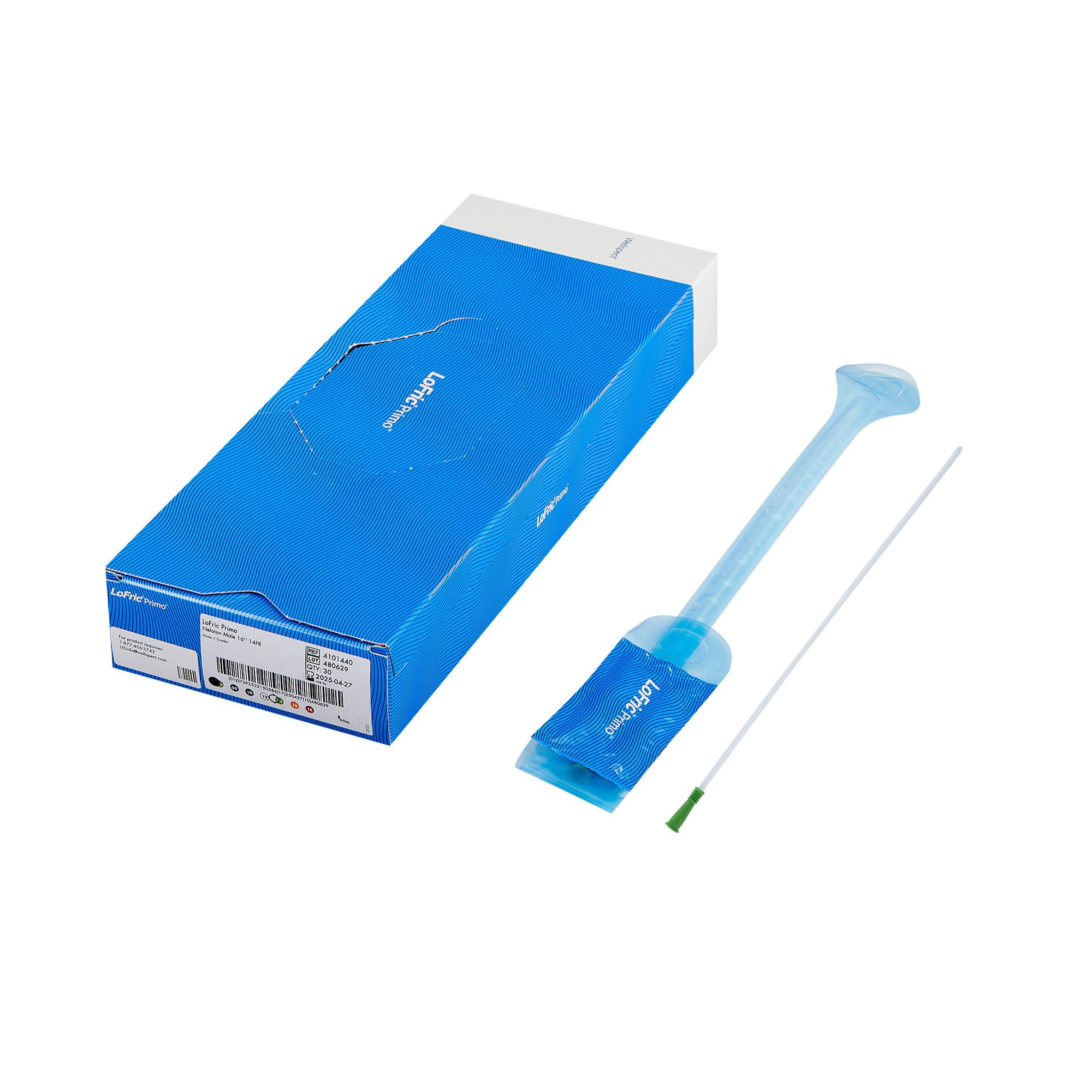 LoFric® Primo™ Urethral Catheter, 14 Fr., Male, Straight