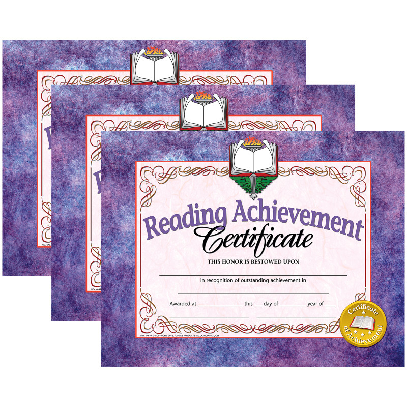 Reading Achievement Certificate, 30 Per Pack, 3 Packs