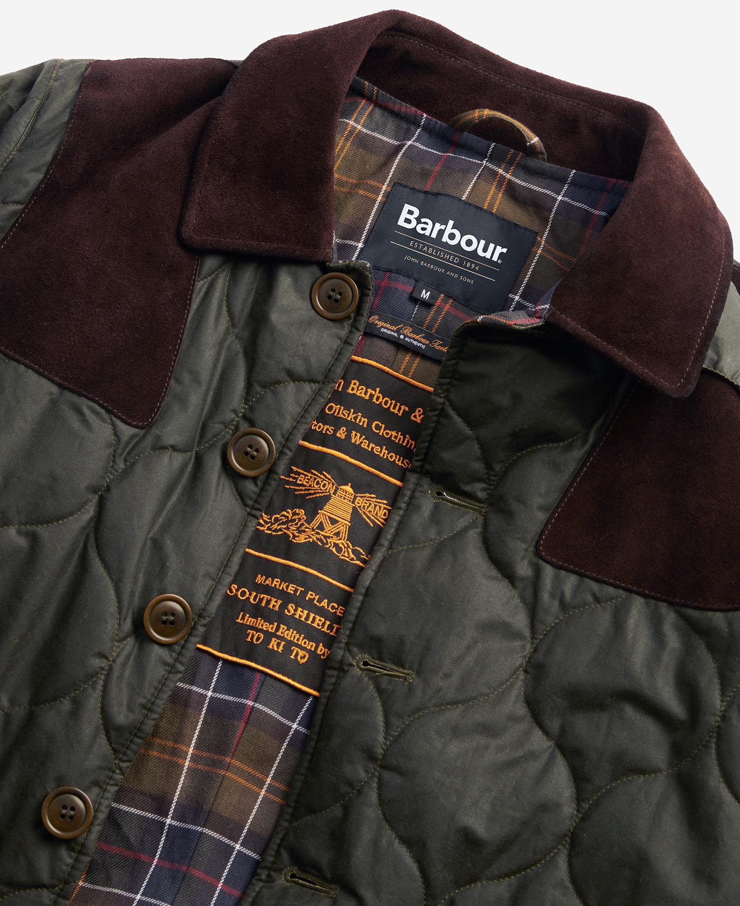 Barbour x TO KI TO Sporting Quilted Waxed Jacket image number 7