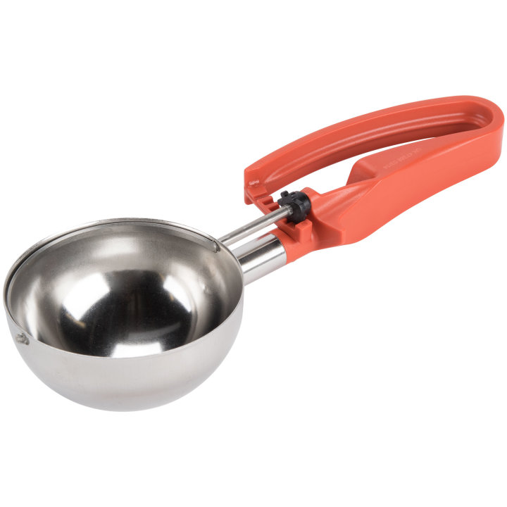 8-ounce disher with orange squeeze handle