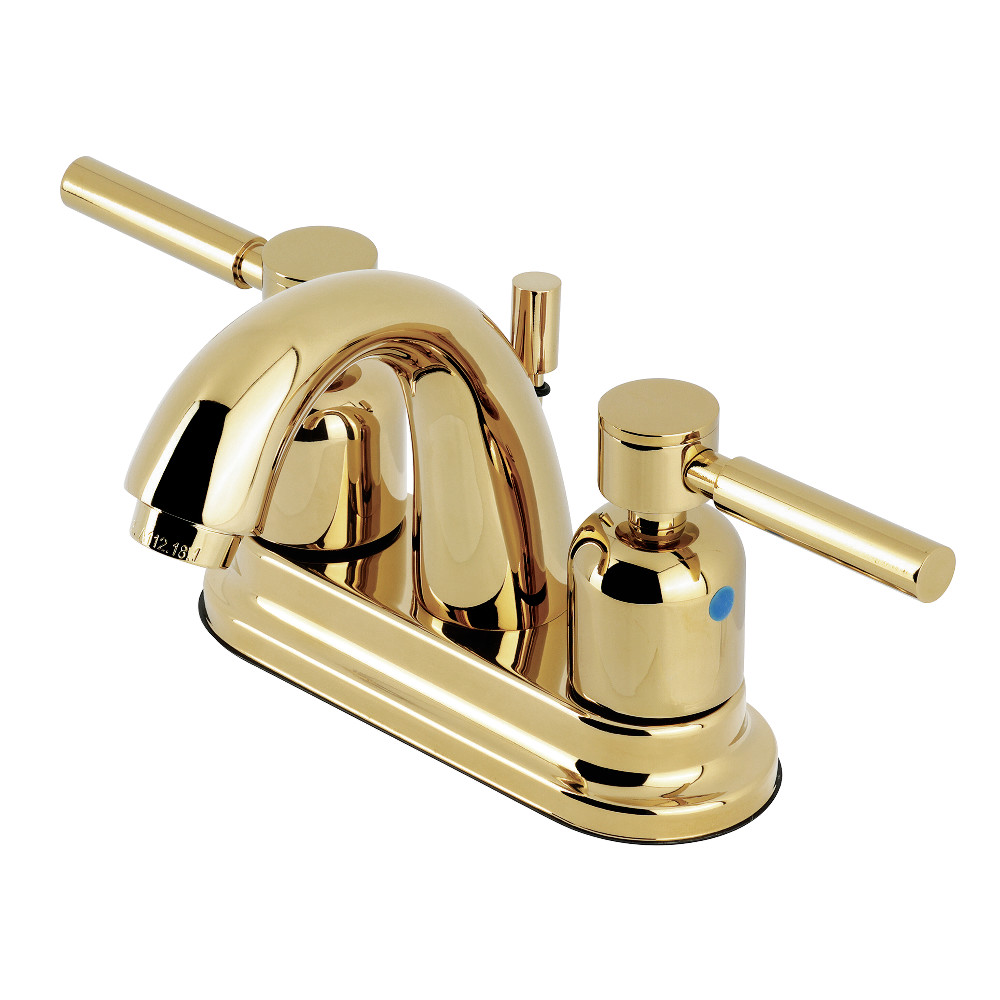 Double-Handle 4" Centerset Bathroom Faucet Polished Brass with Pop-Up Drain, and 4 Finish Options