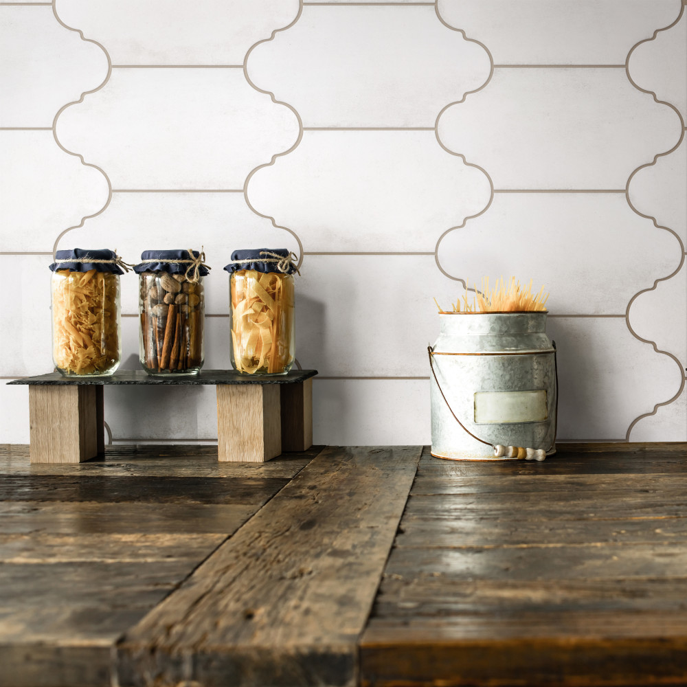 Alhama Provenzal White 6-1/4 in. x 12-3/4 in. Porcelain Floor and Wall Tile