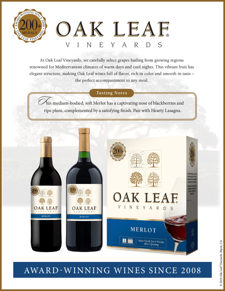 Oak Leaf® Vineyards Merlot Red Wine 750ml, American