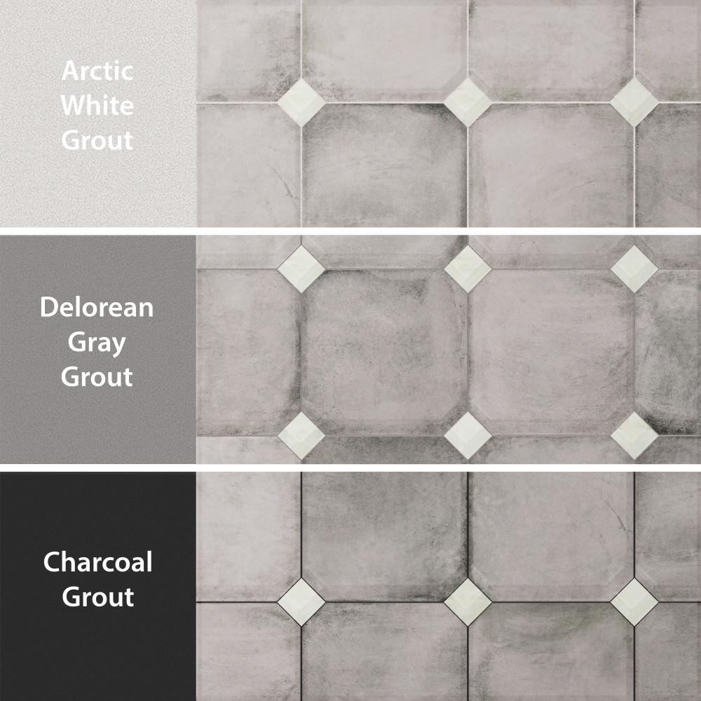 Laverton Octagon Gris with Taco Nieve 7-7/8 in. x 7-7/8 in. Porcelain Floor and Wall Tile