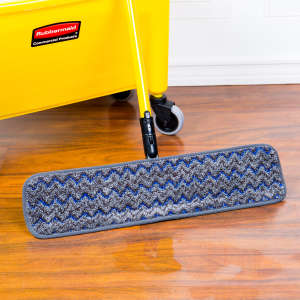 Rubbermaid Commercial, Executive Series, HYGEN™ Scrubber Microfiber Hook & Loop Mop, 18"W, Gray