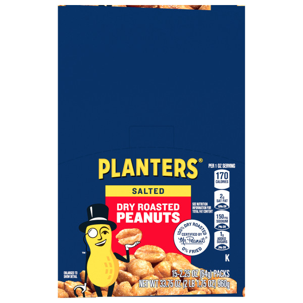 PLANTERS(r) Dry Roasted Peanuts 45/2.25 oz . C1N1 - Front No Plunge In Package (Hi Res)