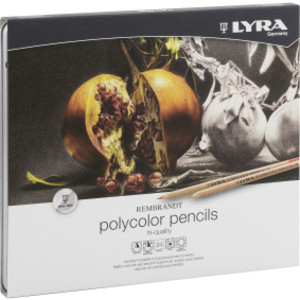 Rembrandt Polycolor Colored Pencil Set Tin, Assorted Colors, 24 Pieces