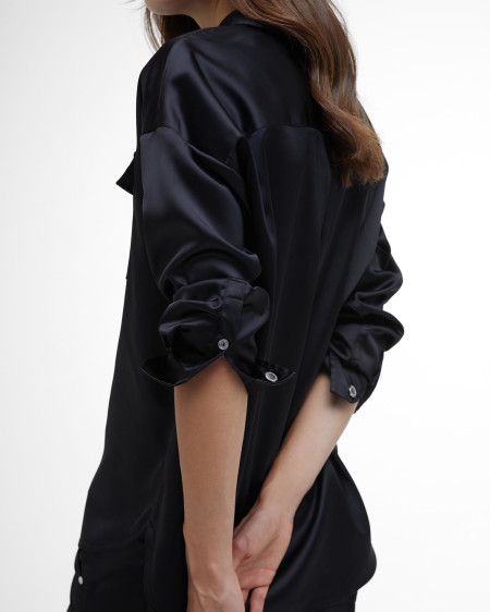 Della Satin Long-Sleeved Shirt