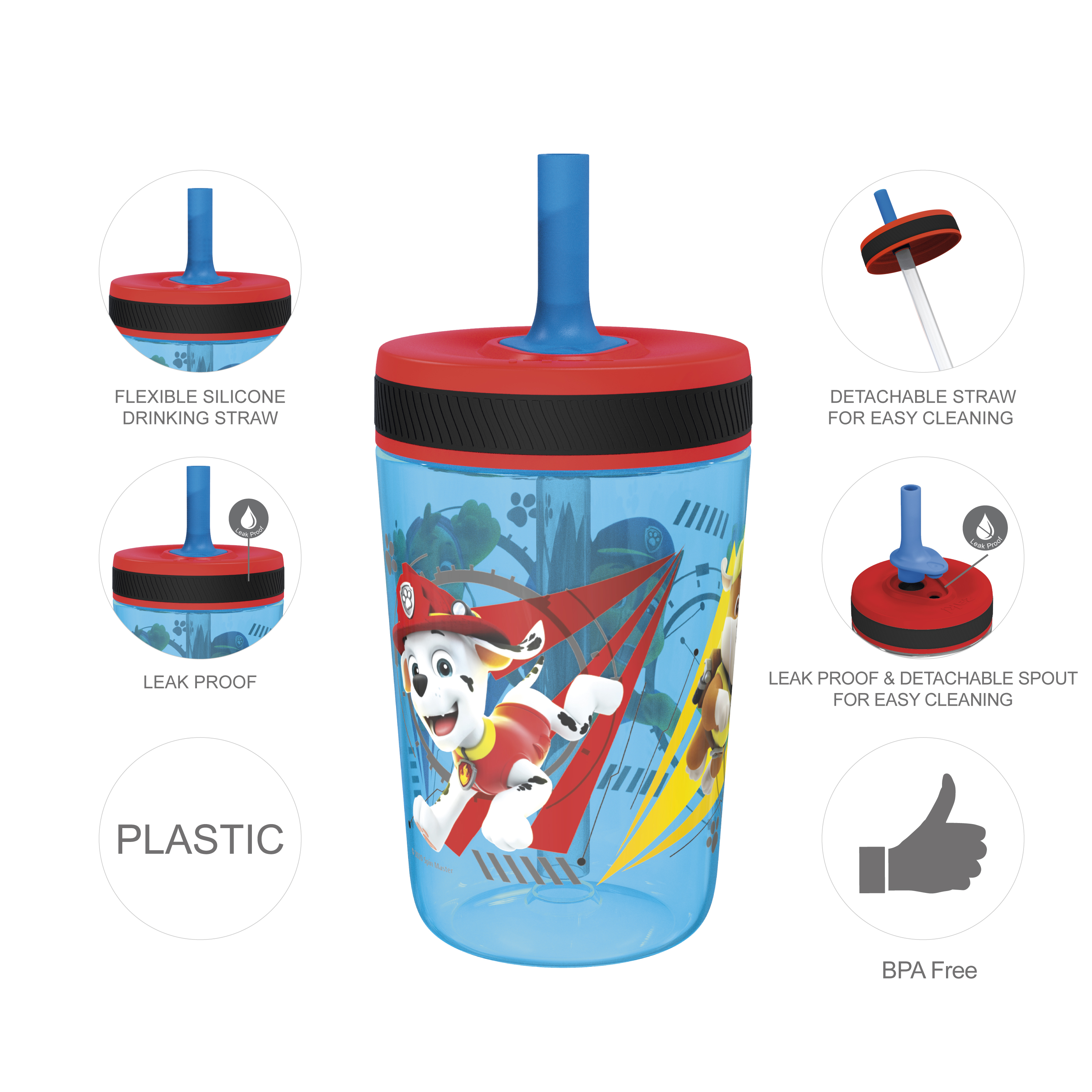 Paw Patrol 15  ounce Plastic Tumbler, Chase, Skye, Marshall and Friends, 3-piece set slideshow image 8