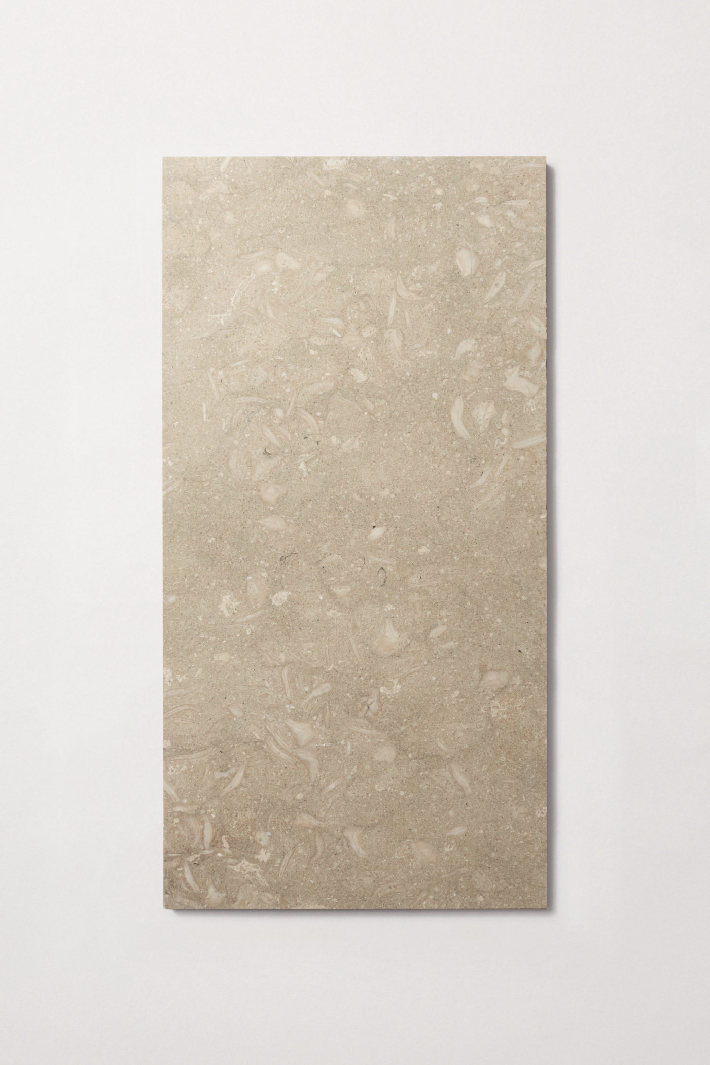 a rectangle beige tile on a white surface.