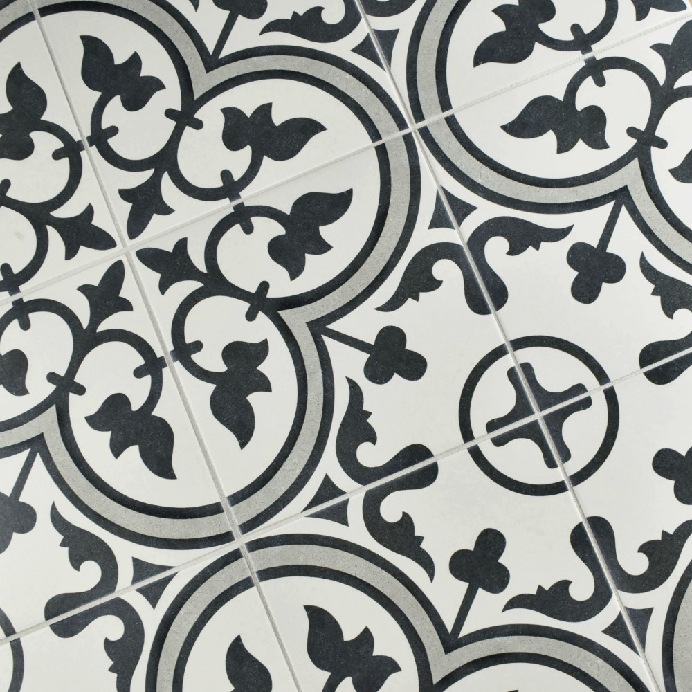 Arte Grey 9-3/4 in. x 9-3/4 in. Porcelain Floor and Wall Tile