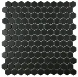 Hexes And O’S Black 1″ Hexagon Mosaic Matte Hexes And O’S Black 1″ Hexagon Mosaic Matte