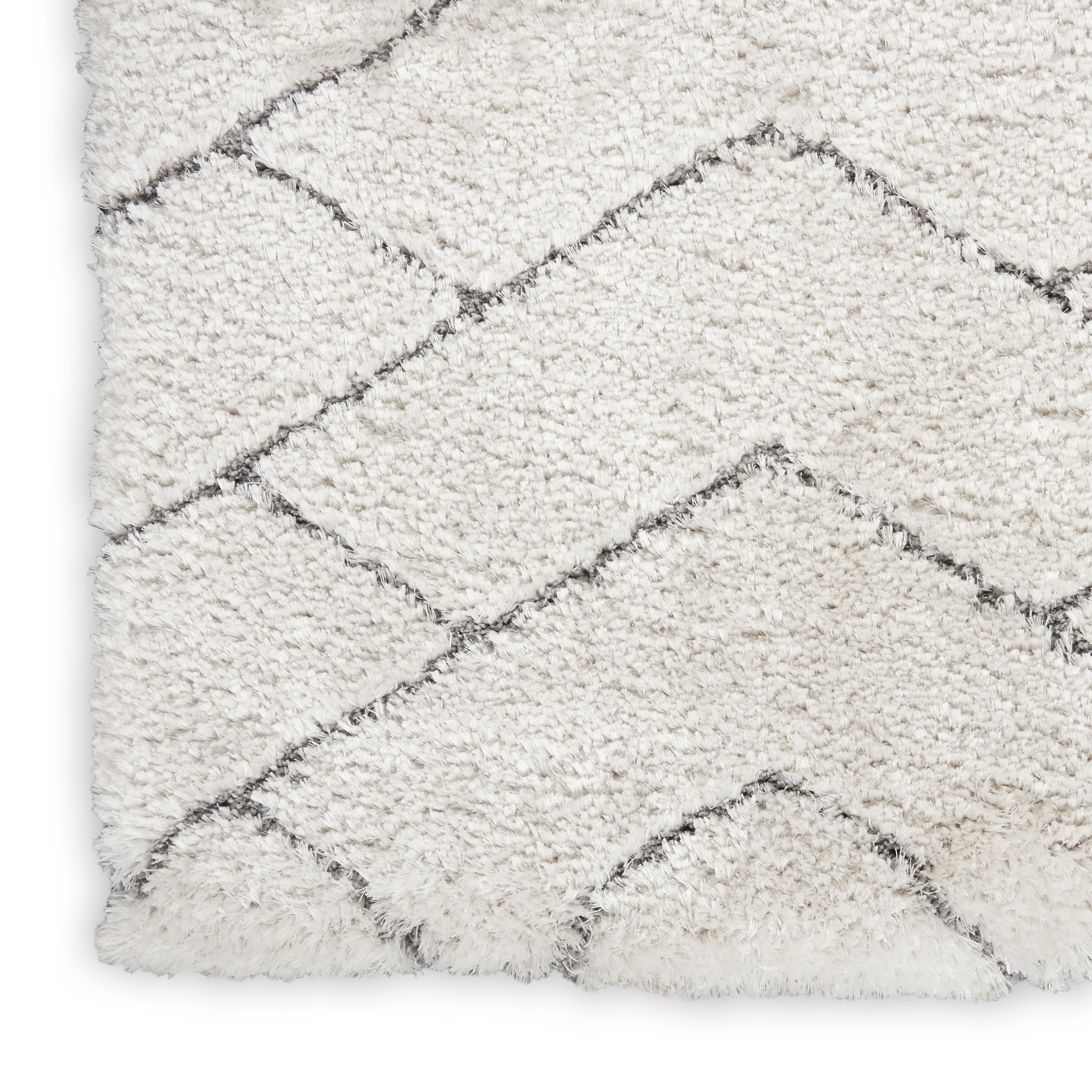 Nourison Dreamy Shag 5'3" x 7'3" Ivory Grey Shag Indoor Rug