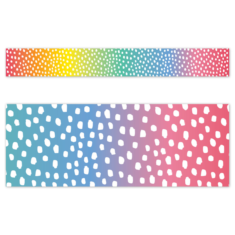 Core Decor Messy Dots on Rainbow EZ Border, Bulletin Board Border, 48 Feet